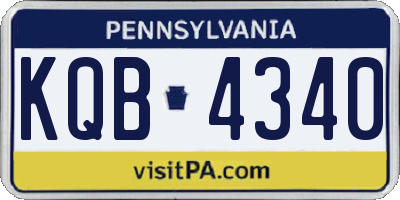 PA license plate KQB4340