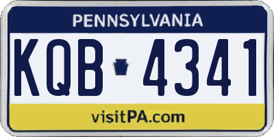 PA license plate KQB4341