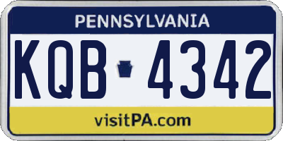 PA license plate KQB4342