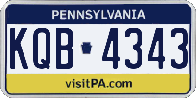 PA license plate KQB4343