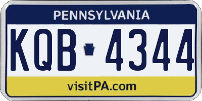 PA license plate KQB4344