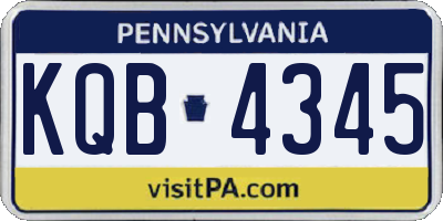 PA license plate KQB4345