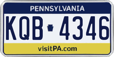 PA license plate KQB4346