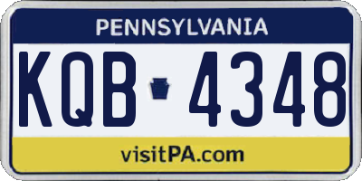 PA license plate KQB4348