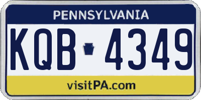 PA license plate KQB4349