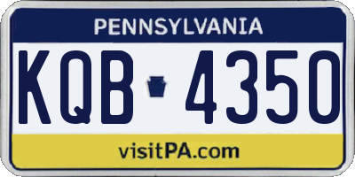 PA license plate KQB4350