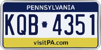 PA license plate KQB4351