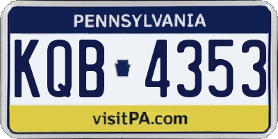 PA license plate KQB4353