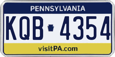 PA license plate KQB4354