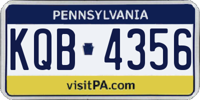 PA license plate KQB4356