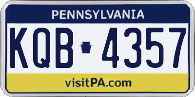 PA license plate KQB4357