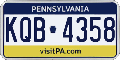 PA license plate KQB4358