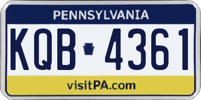 PA license plate KQB4361