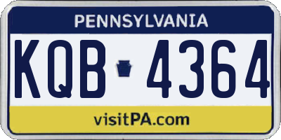 PA license plate KQB4364