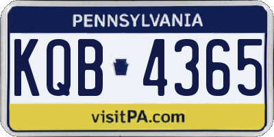 PA license plate KQB4365