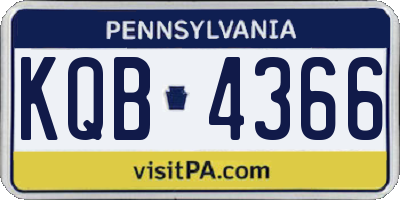 PA license plate KQB4366
