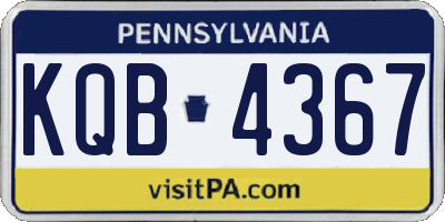 PA license plate KQB4367