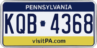 PA license plate KQB4368