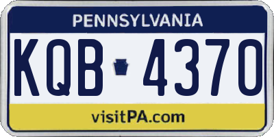 PA license plate KQB4370
