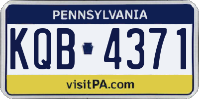 PA license plate KQB4371