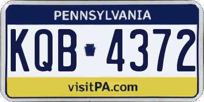 PA license plate KQB4372