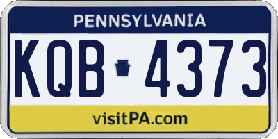 PA license plate KQB4373