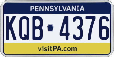 PA license plate KQB4376