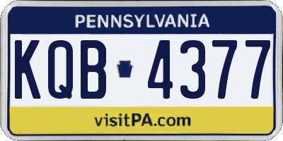 PA license plate KQB4377