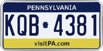 PA license plate KQB4381