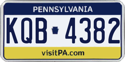 PA license plate KQB4382