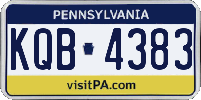 PA license plate KQB4383