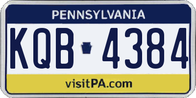 PA license plate KQB4384