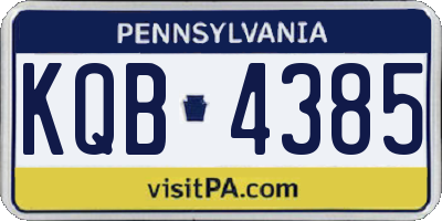 PA license plate KQB4385