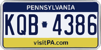 PA license plate KQB4386