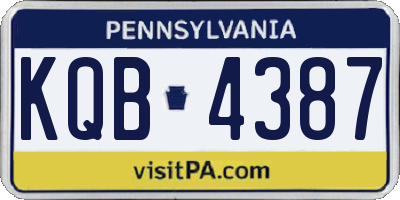 PA license plate KQB4387