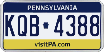 PA license plate KQB4388