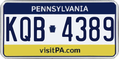 PA license plate KQB4389