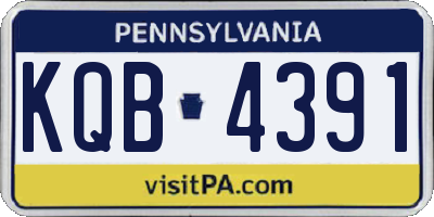 PA license plate KQB4391