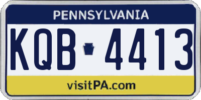 PA license plate KQB4413