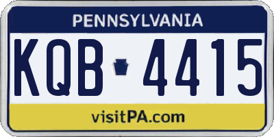 PA license plate KQB4415
