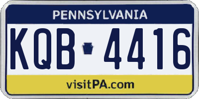 PA license plate KQB4416