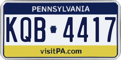 PA license plate KQB4417