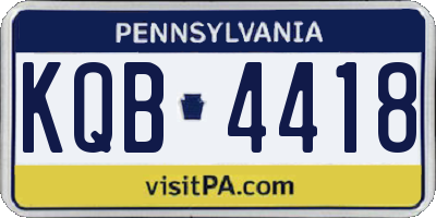 PA license plate KQB4418