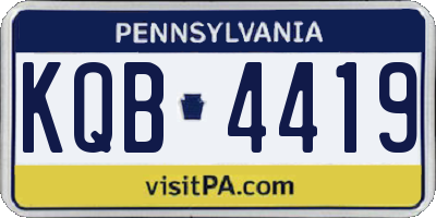 PA license plate KQB4419