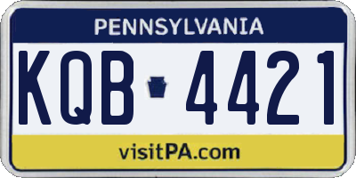PA license plate KQB4421