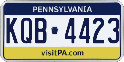 PA license plate KQB4423