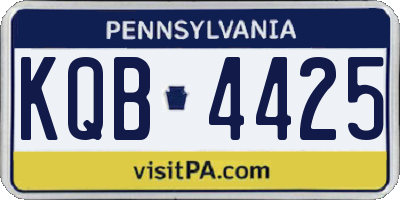 PA license plate KQB4425