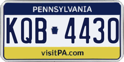 PA license plate KQB4430