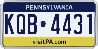 PA license plate KQB4431