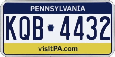 PA license plate KQB4432